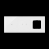KONTAKT SIMON - Panel dotykowy S54 Touch, 3 moduły, 1 pole dotykowe + 2 pola dotykowe poziome + 1 otwór na osprzęt S54, biała perła - DSTR3120/70