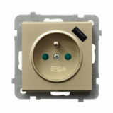 OSPEL - GNIAZDO POJEDYNCZE 2P+Z Z UZIEMIENIEM Z ŁADOWARKĄ USB 5V/2.1A  SZAMPAŃSKI ZŁOTY SONATA - GP-1RZPUSB/m/39