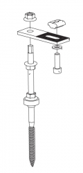 CORAB - SYSTEM MOCOWANIA DO BLACHODACHÓWKI 1 kW B018 POZIOM KLIK /16SZT ADAPTER PROSTY I SZPILKA 25 CM/ - XFS_B018.1