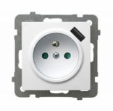 OSPEL - GNIAZDO POJEDYNCZE Z UZIEMIENIEM 2P+Z Z PRZESŁONAMI ZACISKI AUTOMATYCZNE Z ŁADOWARKĄ USB 16A/230 USB 5V/2.1A IP20 BIAŁY AS - GP-1GZPUSB/m/00
