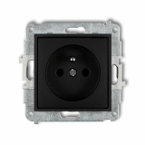 KARLIK - GNIAZDO POJEDYŃCZE Z UZIEMIENIEM Z PRZESŁONAMI 2P+Z IP 20, 16A 250V~ CZARNY MAT MINI - 12MGP-1zp