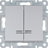 HAGER - ŁĄCZNIK KONTROLNY ŚWIECZNIKOWY 10AX 250V SREBRNY LUMINA - WL0242