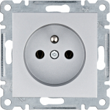 HAGER - GNIAZDO POJEDYNCZE Z UZIEMIENIEM 2P+Z ZACISKI ŚRUBOWE 16A 250V SREBRNY LUMINA INTENSE - WL1022