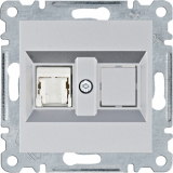 HAGER - GNIAZDO KOMPUTEROWE POJEDYNCZE RJ45 KAT. 5E UTP SREBRNY LUMINA INTENSE - WL2112