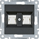 HAGER - GNIAZDO KOMPUTEROWE PODWÓJNE 2XRJ45 KAT. 5E UTP CZARNY LUMINA INTENSE - WL2123