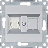 HAGER - GNIAZDO KOMPUTEROWE POJEDYNCZE RJ45 KAT. 5E FTP SREBRNY LUMINA - WL2132