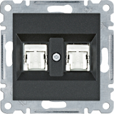 HAGER - GNIAZDO KOMPUTEROWE PODWÓJNE 2XRJ45 KAT. 5E FTP CZARNY LUMINA - WL2143