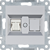 HAGER - GNIAZDO KOMPUTEROWE POJEDYNCZE RJ45 KAT. 6 FTP SREBRNY LUMINA - WL2172