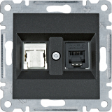 HAGER - lumina Gniazdo RJ11/12 + RJ45, czarny - WL2213