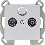 HAGER - lumina Gniazdo RTV przelotowe, srebrny - WL3022