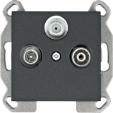 HAGER - GNIAZDO RTV-SAT PRZELOTOWE CZARNY LUMINA - WL3123