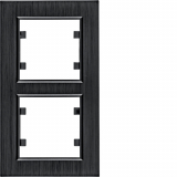 HAGER - lumina passion Ramka 2-krotna pionowa, aluminium czarne - WL9123