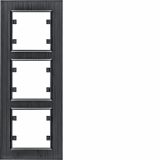 HAGER - lumina passion Ramka 3-krotna pionowa, aluminium czarne - WL9133