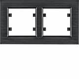 HAGER - lumina passion Ramka 2-krotna pozioma, aluminium czarne - WL9223
