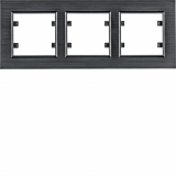 HAGER - lumina passion Ramka 3-krotna pozioma, aluminium czarne - WL9233
