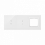 KONTAKT SIMON - Panel dotykowy S54 Touch, 3 moduły, 2 pola dotykowe pionowe + 2 pola dotykowe pionowe + 1 otwór na osprzęt S54, biała perła - DSTR3330/70