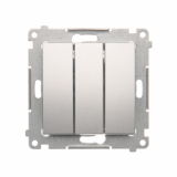 KONTAKT SIMON - Łącznik potrójny z podświetleniem LED (moduł) 10AX, 250V~, szybkozłącza; srebrny mat - DW31L.01/43