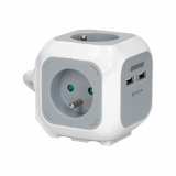 ORNO - PRZEDŁUŻACZ 1,4MB 4-KROTNY 2P+Z H05VV-F 3X1MM2 ŁADOWARKA 2XUSB SZARO-BIAŁY - OR-AE-13144