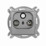 KARLIK - MINI Mechanizm  gn.abonenckiego RTV-SAT kncowego MGS srebrny metalik - 7MGS