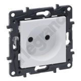 LEGRAND - GNIAZDO POJEDYNCZE BEZ UZMIENIENIA 2P Z PRZESŁONAMI ZACISKI ŚRUBOWE 16A 230V BIAŁY NILOE STEP - 863119