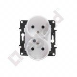 LEGRAND - GNIAZDO PODWÓJNE Z UZIEMIENIEM 2X2P Z PRZESŁONĄ DO RAMEK WIELOKROTNYCH ZACISKI ŚRUBOWE 16A 230V BIAŁY NILOE STEP - 863134