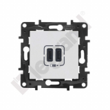 LEGRAND - GNIAZDO PODWÓJNE USB TYP C+C 3A BIAŁY NILOE STEP - 863139