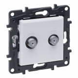 LEGRAND - GNIAZDO PODWÓJNE 2XTV TYP F KOŃCOWE TYPU GWIAZDA 1.5DB BIAŁY NILOE STEP - 863176