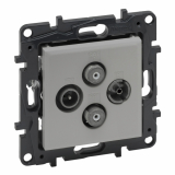 LEGRAND - GNIAZDO TV-R-SAT-SAT KOŃCOWE TYPU GWIAZDA 2 PRZEWODY 1.5DB ALUMINIUM NILOE STEP - 863382