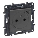 LEGRAND - GNIAZDO POJEDYNCZE Z UZIEMIENIEM 2P+Z Z PRZESŁONĄ USB TYP C UMIESZCZONY W PLAKIETCE ZACISKI AUTOMATYCZNE 16A 230V STALOWY NILOE STEP - 863438