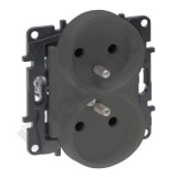 LEGRAND - GNIAZDO PODWÓJNE Z UZIEMIENIEM 2X2P+Z ZACISKI ŚRUBOWE 16A 230V STALOWY NILOE STEP - 863432