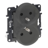 LEGRAND - GNIAZDO PODWÓJNE Z UZIEMIENIEM 2X2P+Z Z PRZESŁONĄ DO RAMEK WIELOKROTNYCH ZACISKI ŚRUBOWE 16A 230V STALOWY NILOE STEP - 863434