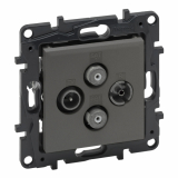LEGRAND - GNIAZDO TV-R-SAT-SAT KOŃCOWE TYPU GWIAZDA 2 PRZEWODY 1.5DB STALOWY NILOE STEP - 863482