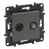 LEGRAND - GNIAZDO TV-SAT KOŃCOWE TYPU GWIAZDA 2 PRZEWODY 1.5DB STALOWY NILOE STEP - 863483