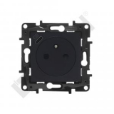 LEGRAND - GNIAZDO POJEDYNCZE Z UZIEMIENIEM 2P+Z Z PRZESŁONĄ TYP C UMIESZCZONY W PLAKIETCE ZACISKI AUTOMATYCZNE 16A 230V CZARNY NILOE STEP - 863538