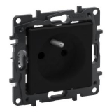 LEGRAND - GNIAZDO POJEDYNCZE 2P+Z Z PRZESŁONĄ ZACISKI AUTOMATYCZNE 16A 230V CZARNY NILOE STEP - 863533