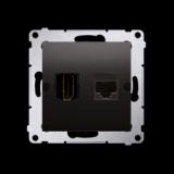 KONTAKT SIMON - GNIAZDO HDMI +  KOMPUTEROWE RJ45 KAT. 6 ANTRACYT SIMON 54 - DGHRJ45.01/48