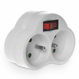 PLASTROL - Rozgałeznik podwójny z wyłacznikiem, 2x2P+Z, 16A, 230V - R-270WS