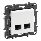 LEGRAND - GNIAZDO KOMPUTEROWE PODWÓJNE 2X RJ45 KAT. 5E UTP BIAŁY NILOE STEP - 863160