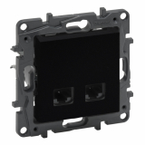 LEGRAND - GNIAZDO KOMPUTEROWE PODWÓJNE 2XRJ45 KAT. 5E UTP CZARNY NILOE STEP - 863560