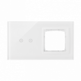 KONTAKT SIMON - Panel dotykowy S54 Touch, 2 moduły, 2 pola dotykowe poziome + 1 otwór na osprzęt S54, biała perła - DSTR220/70