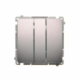 KONTAKT SIMON - Przycisk potrójny (moduł) 10AX, 250V~, szybkozłącza; stal inox - BMP31.01/21