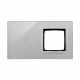 KONTAKT SIMON - Panel dotykowy S54 Touch, 2 moduły, 1 pole dotykowe + 1 otwór na osprzęt S54, srebrna mgła - DSTR210/71