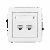 KARLIK - DECO; Mechanizm gniazda komputerowego podwójnego 2xRJ45, kat. 6, 8-stykowy BIAŁY - DGK-4