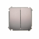 KONTAKT SIMON - Łącznik schodowy podwójny (moduł) 10AX, 250V~, zaciski śrubowe; stal inox - BMW6/2.01/21