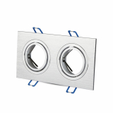 V-TAC - VT-783 Oprawa wpuszczana Spot / Trzonek:2xGU10 / Kwadratowa / Polerowane aluminium - 3608