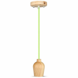 V-TAC - VT-7778 Lampa wisząca / Drewno / Zielony przewód - 3725