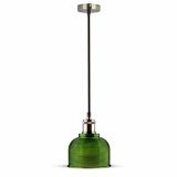 V-TAC - VT-7150 Lampa wisząca / Klosz: Zielone szkło / zwis 150 cm - 3734