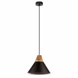 V-TAC - VT-7425 Lampa wisząca / Klosz: Aluminium / Drewno + Czarny - 3757