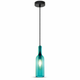 V-TAC - VT-7558 Lampa wisząca butelka / Klosz: Szklany / Niebieski - 3768