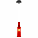 V-TAC - VT-7558 Lampa wisząca butelka / Klosz: Szklany / Czerwony - 3769